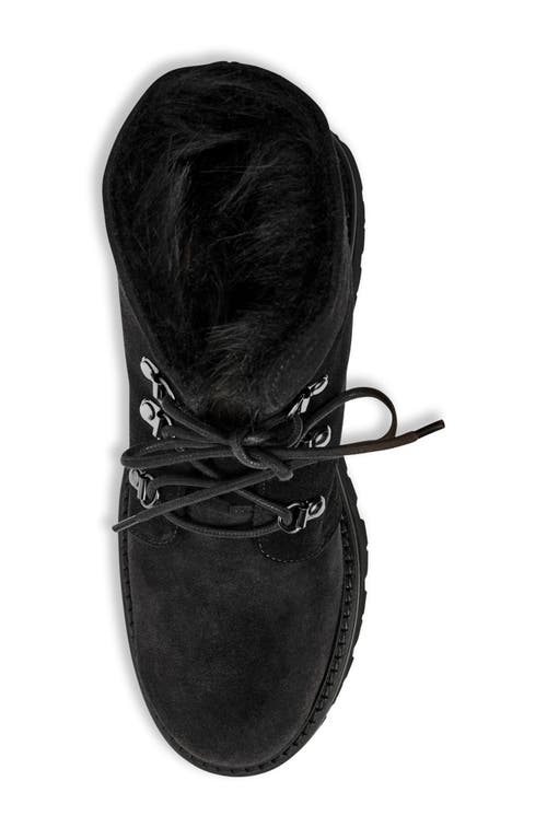 Aquatalia Eva Faux Shearling Cuff Hiker Boot In Black