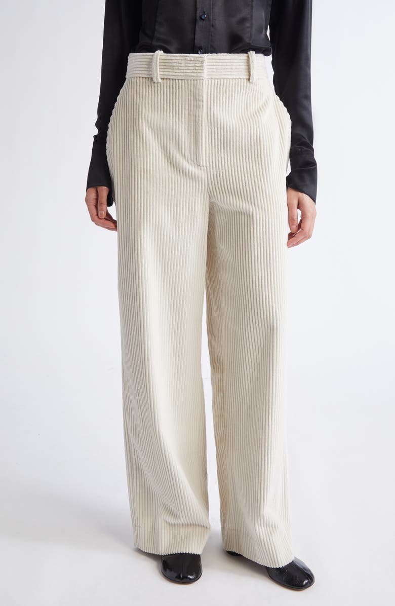 Proenza Schouler Lidie Corduroy Pants, Main, color, Ecru