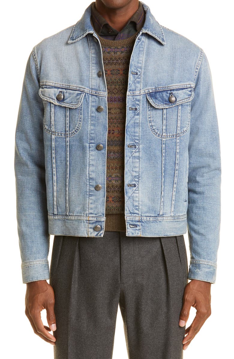 Ralph Lauren Purple Label Distressed Denim Jacket, Main, color,