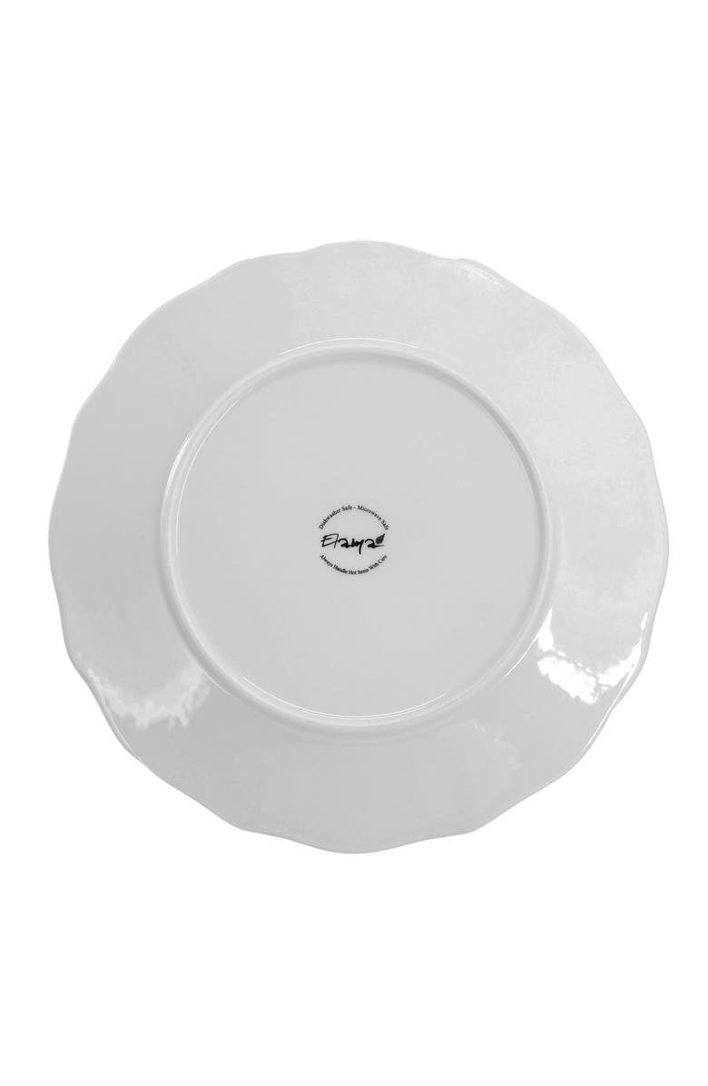 Elama Millie 16 Piece Double Bowl Porcelain Dinnerware Set, Alternate, color, White