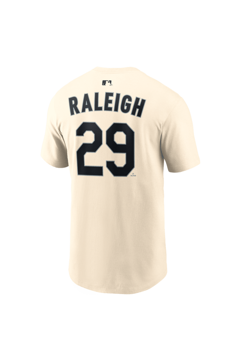 Men's Nike Cal Raleigh Natural Seattle Mariners Name & Number T-Shirt, Alternate, color, Natural
