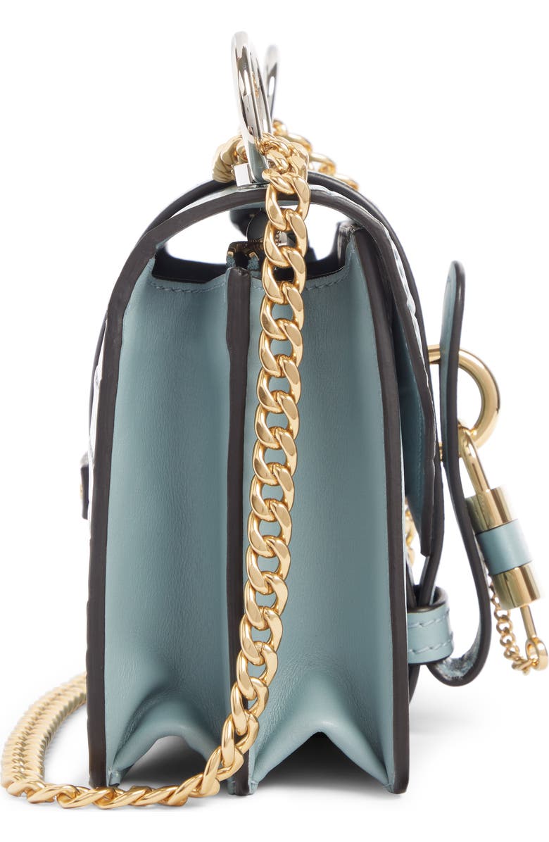 Chloé Aby Small Croc Embossed Shoulder Bag, Alternate, color,