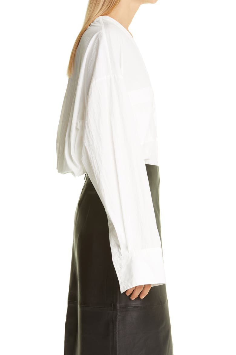 Boxy V-Neck Blouse, Alternate, color, WHITE