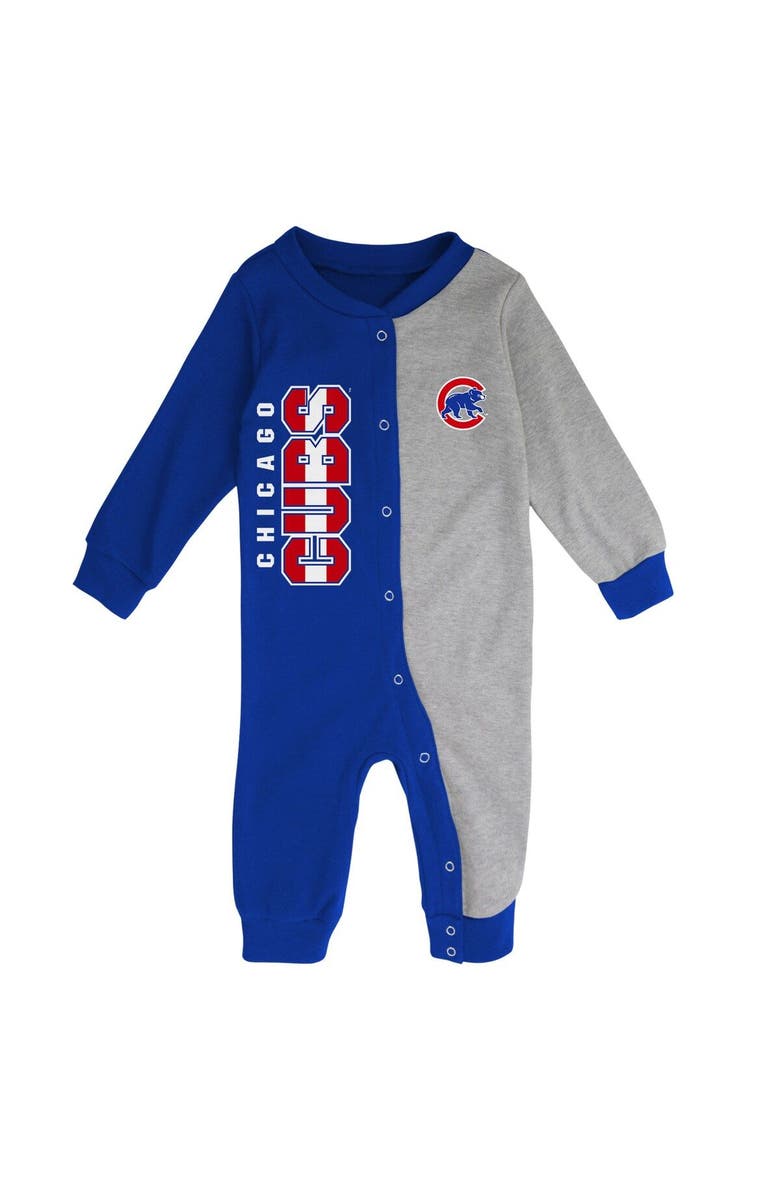 Outerstuff Infant Royal/Heather Gray Chicago Cubs Halftime Sleeper, Alternate, color, 