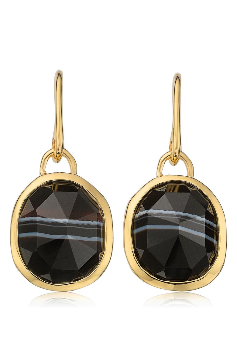 Monica Vinader Siren Bezel Set Drop Earrings, Main, color, Yellow Gold