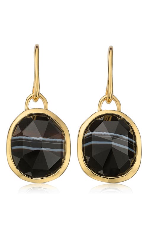 Monica Vinader Siren Bezel Set Drop Earrings In Brown