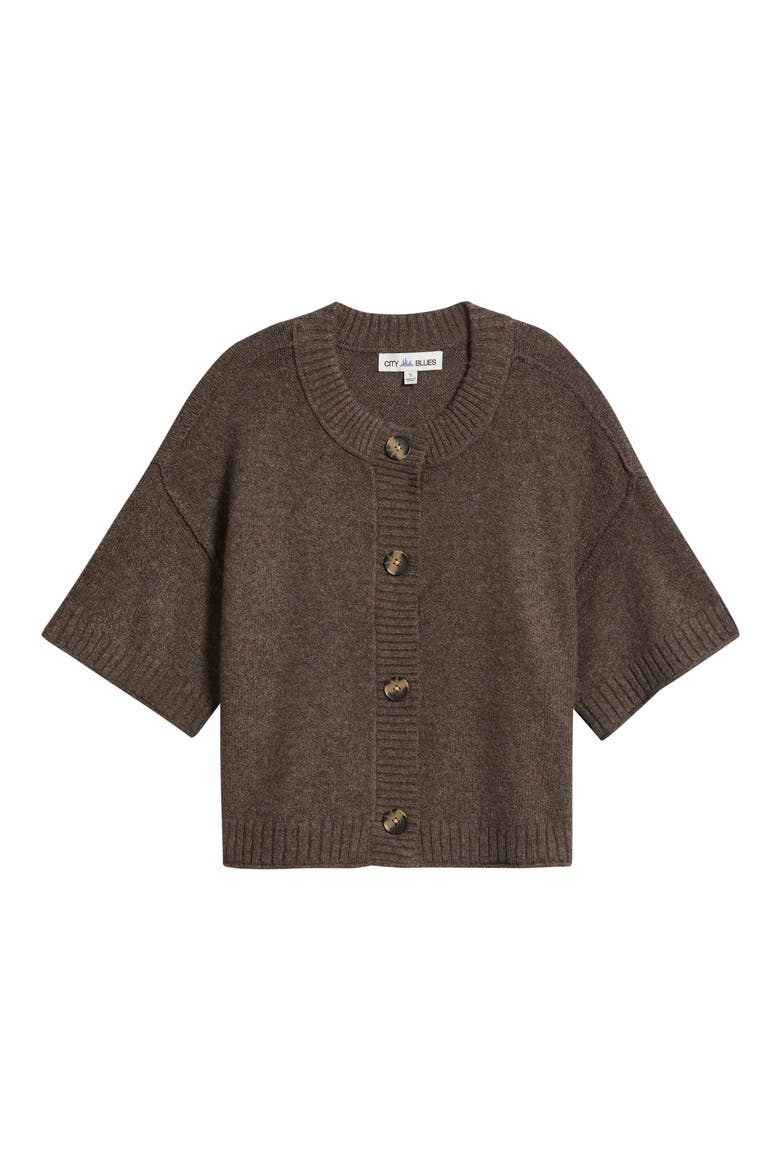 Broome Short Sleeve Crop Cardigan, Alternate, color, EARTH