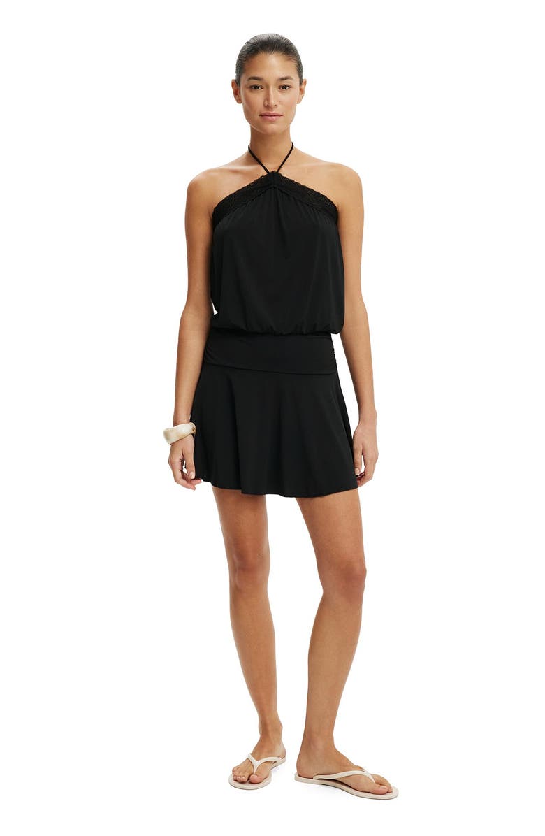Cotton On Women's Chloe Halter Mini Dress, Alternate, color, Black