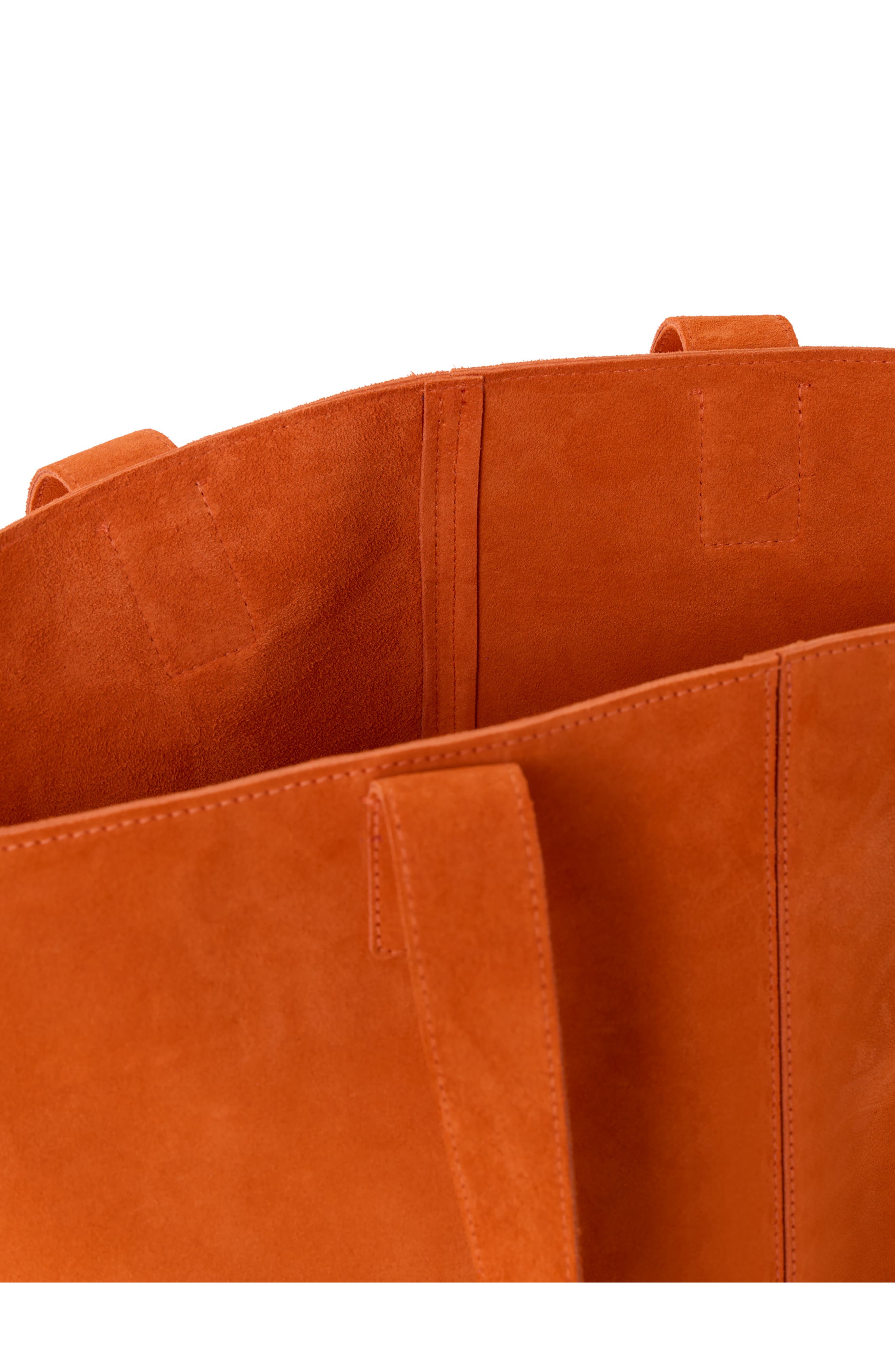 Akris AI Suede Convertible Shoulder Tot, Alternate, color, Tangerine