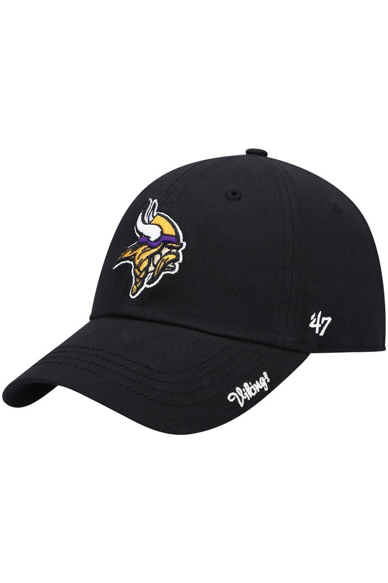 Women's '47 Black Minnesota Vikings Miata Clean Up Secondary Adjustable Hat, Main, color, Black