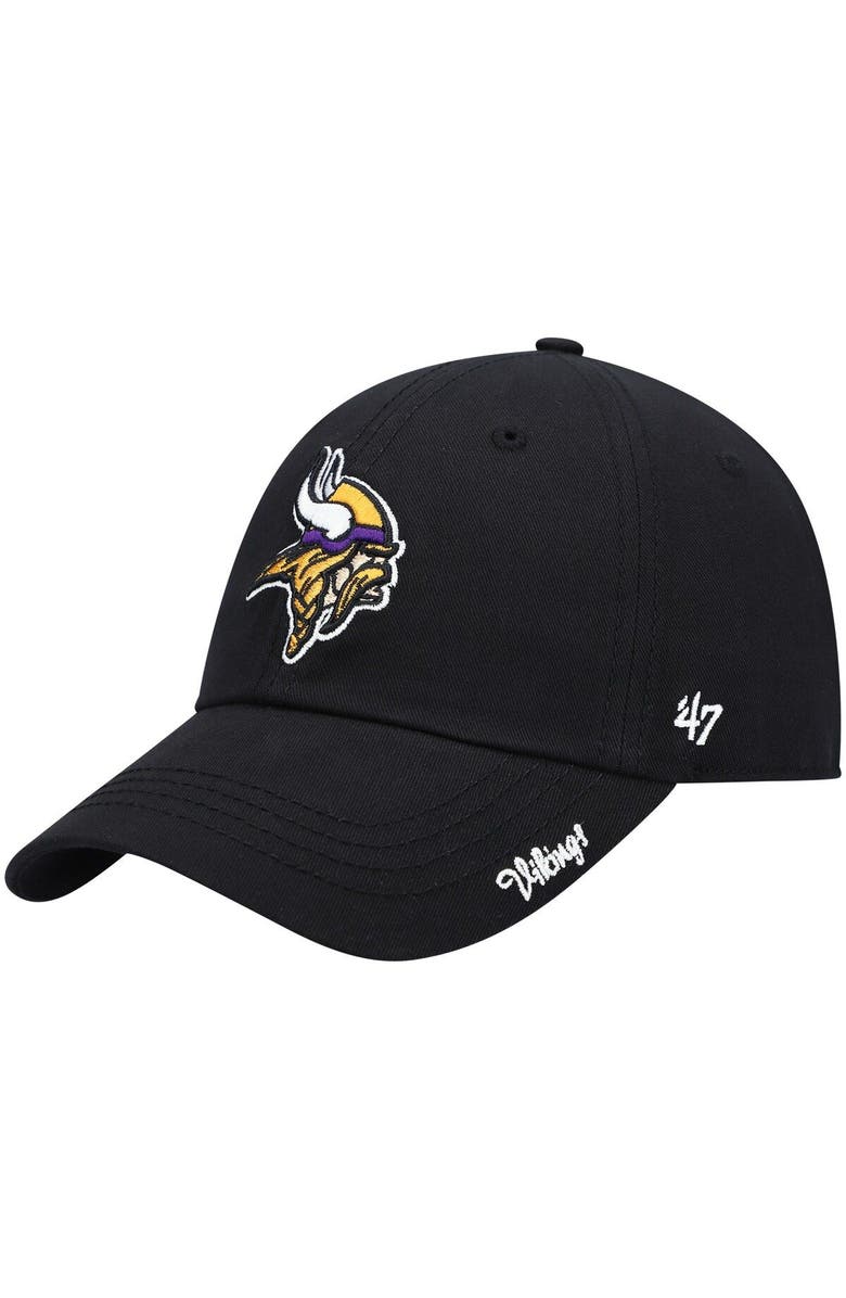 '47 Women's '47 Black Minnesota Vikings Miata Clean Up Secondary Adjustable Hat, Main, color, Black
