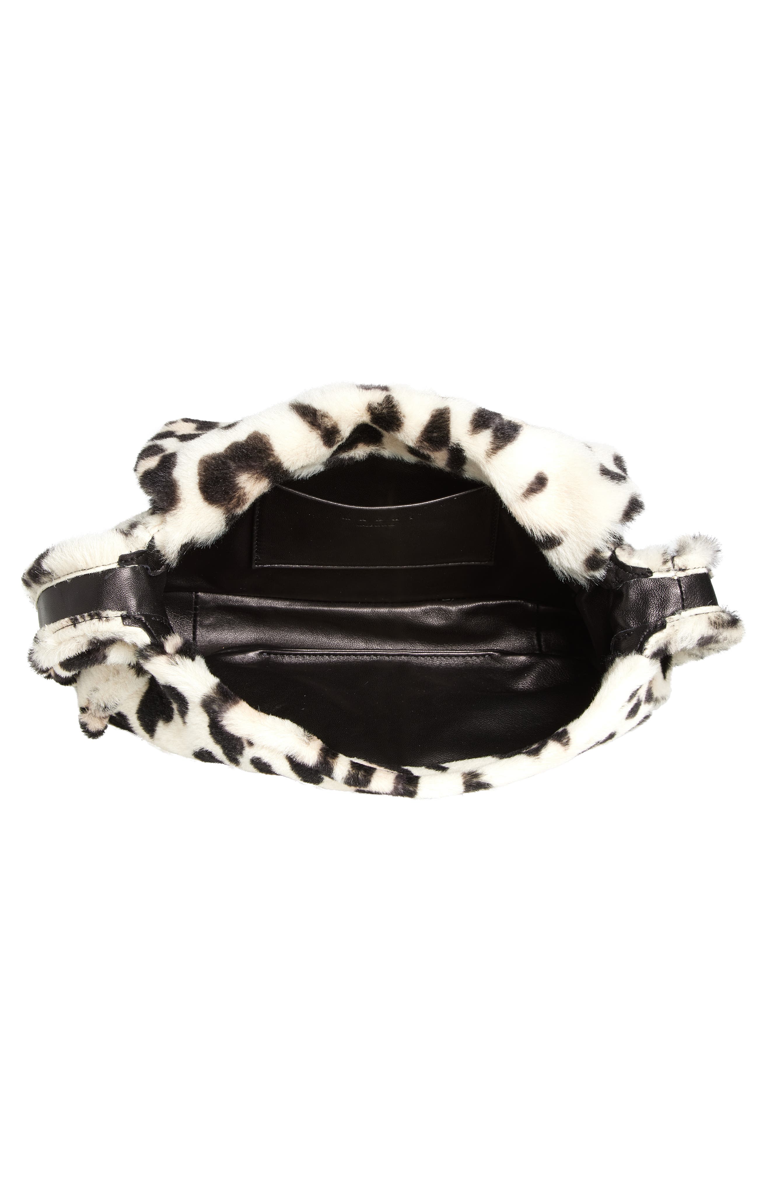 Marni Medium Trunkaroo Leopard Print Genuine Shearling Shoulder Bag, Alternate, color, 