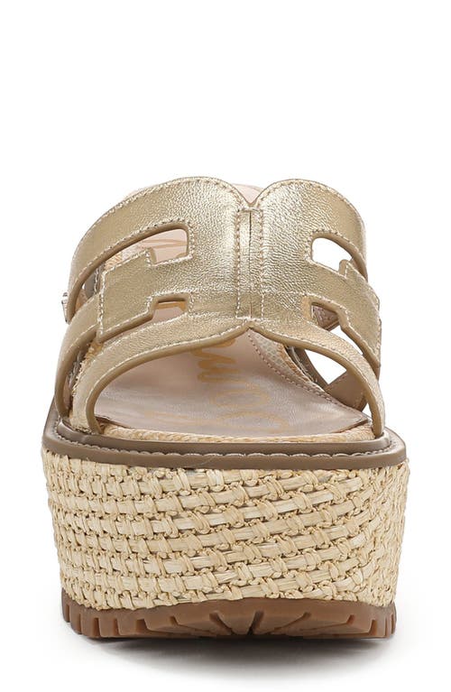 Shop Sam Edelman Laine Platform Wedge Sandal In Amber Gold
