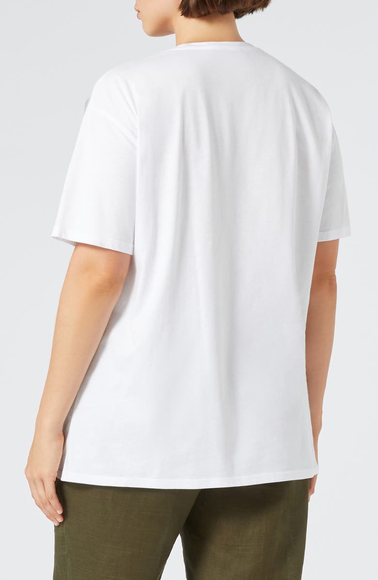 Marina Rinaldi Perak Faux Gem Embellished Cotton T-Shirt, Alternate, color, Optic White