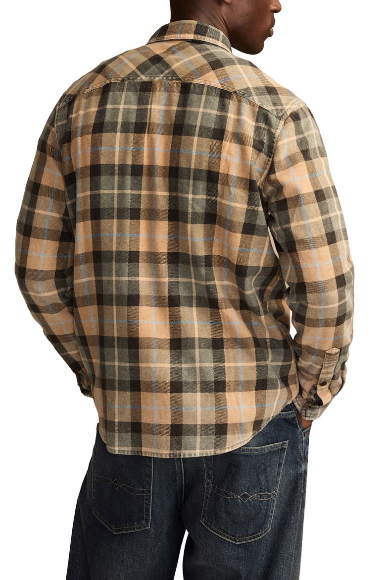 Acid Wash Cotton Flannel Shirt, Alternate, color, DIJON MULTI