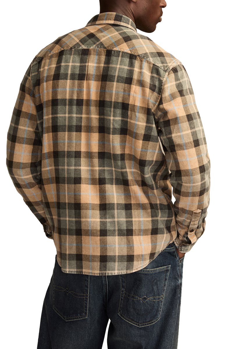 Lucky Brand Acid Wash Cotton Flannel Shirt, Alternate, color, Dijon Multi