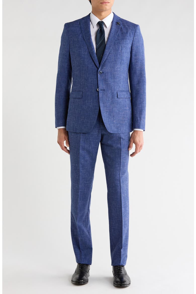 Solid Wool Blend Suit, Main, color, BLUE