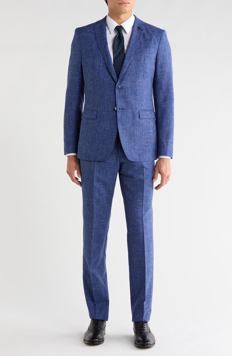 John Varvatos Star USA Solid Wool Blend Suit, Main, color, Blue