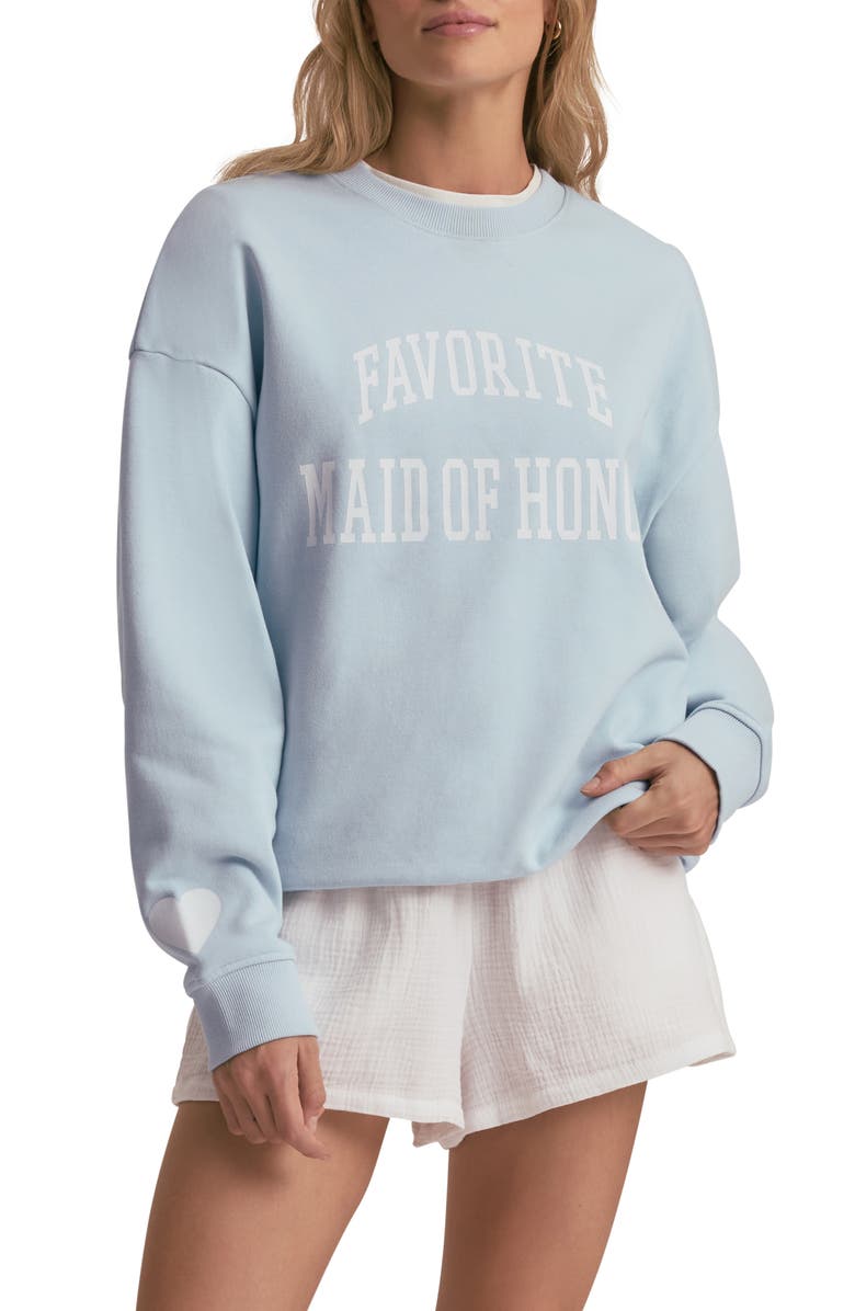 Favorite Daughter Favorite Maid of Honor Cotton Blend Sweatshirt, Main, color, Sky Blue