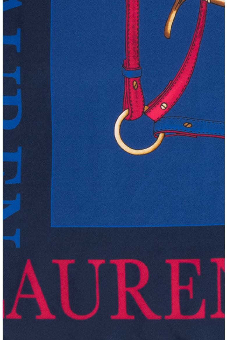 Logo Belting Silk Square Scarf, Alternate, color, BLUE