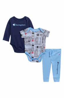 Long Sleeve Bodysuit, Short Sleeve Bodysuit & Leggings Set
