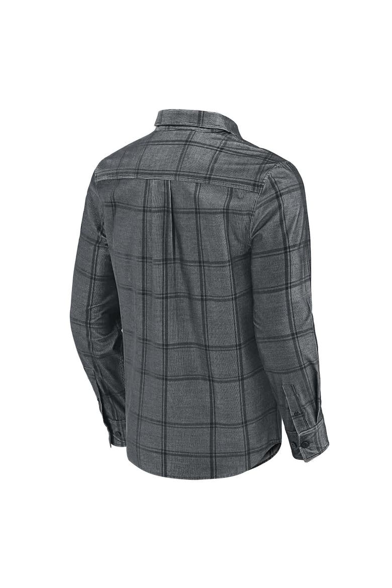 Men's Darius Rucker Collection by Fanatics Gray New York Mets Thin Wale Corduroy Plaid Button Up Shirt, Alternate, color, Gray