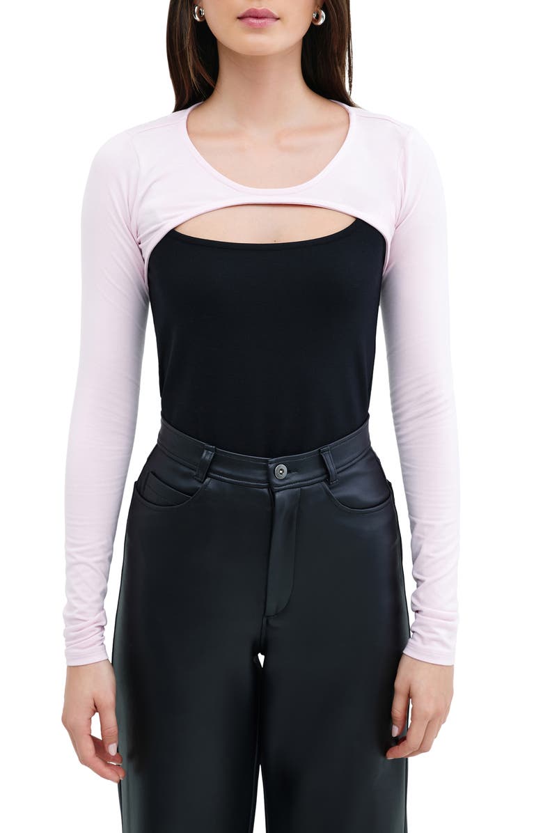 Marcella Natalee Stretch Knit Bolero, Main, color, Mauve