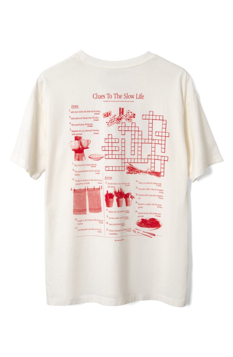 Damson Madder Slow Life Crossword Graphic T-Shirt, Alternate, color, Off White