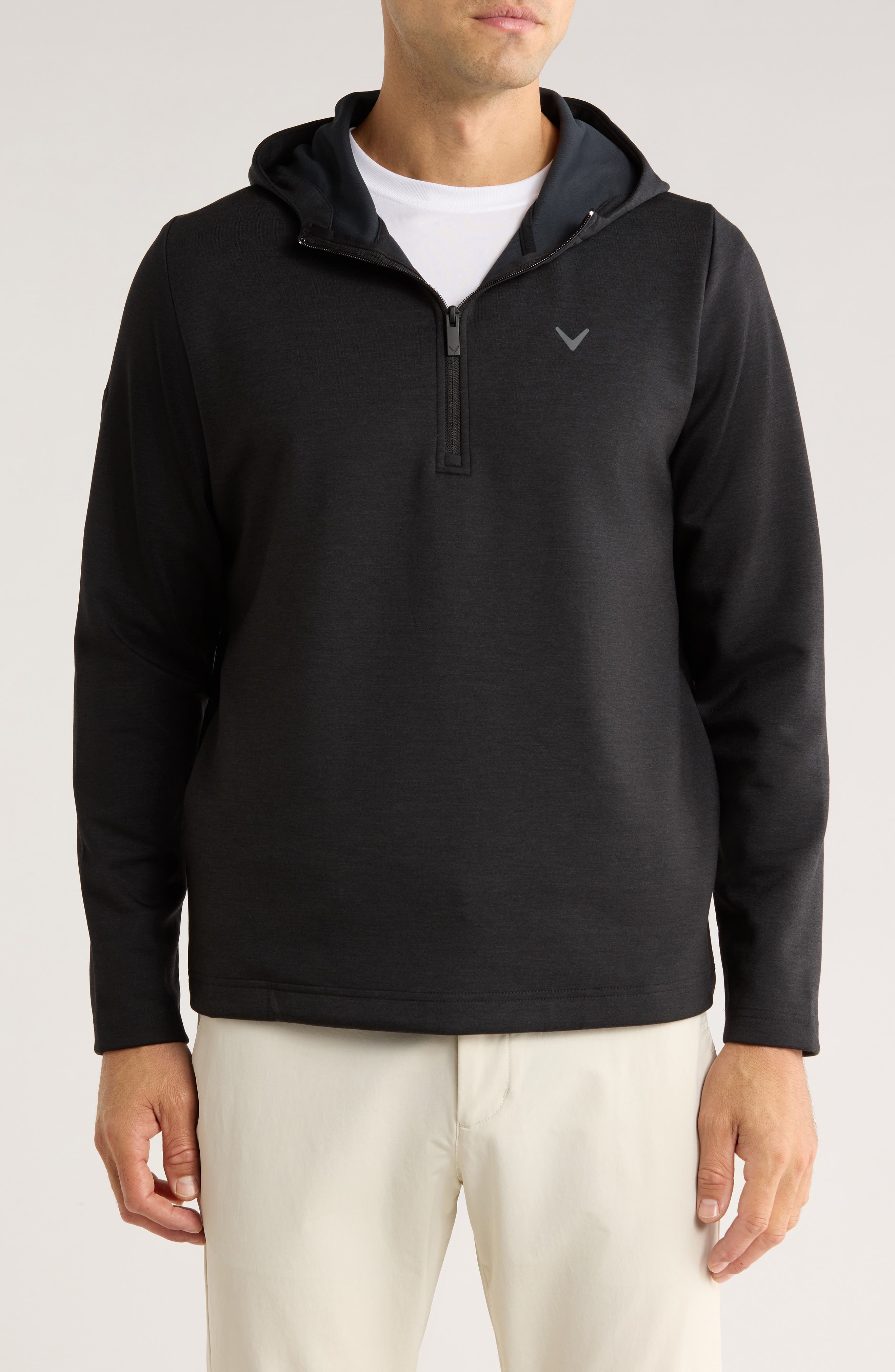 Callaway Heathered Quarter Zip Hooded Pullover
