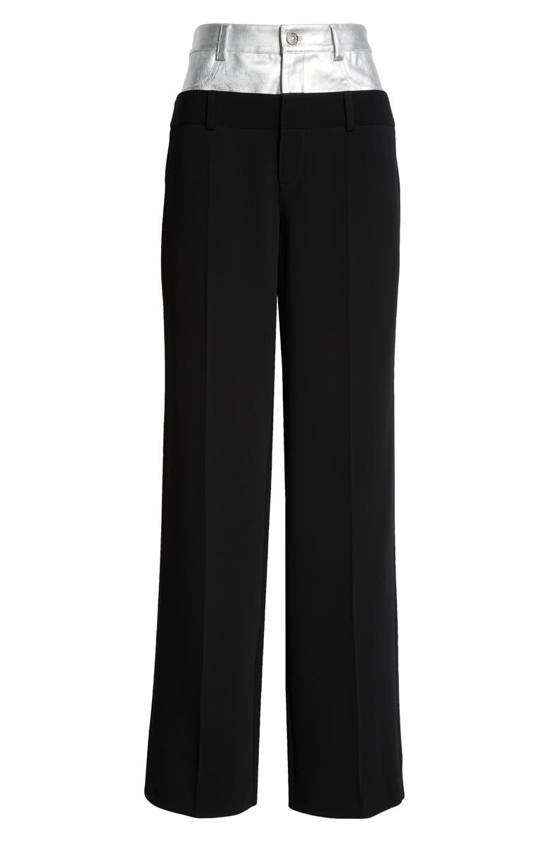 Cinq à Sept Dionne Metallic Pants, Alternate, color, Black/ Silver
