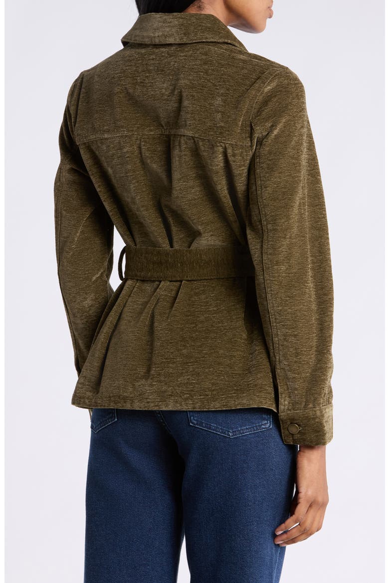 Chenille Belted Utility Jacket, Alternate, color, OLIVE