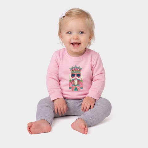 Teal Nutcracker Patchwork Crew Fleece Sweatshirt (baby)