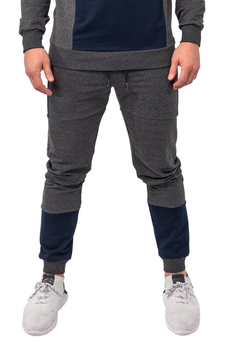 Colorblock Stretch Cotton Joggers, Main, color, GREY