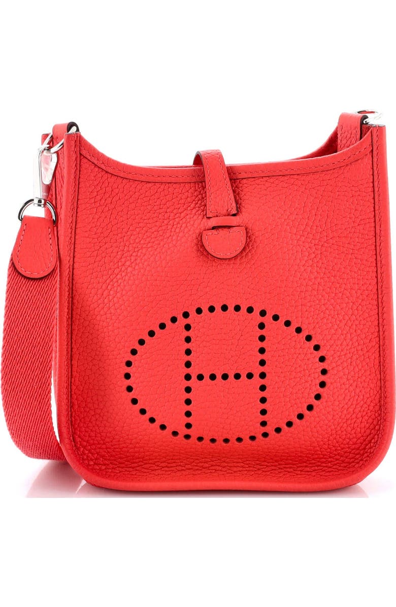 Pre-Owned Hermes Evelyne Bag Gen III Clemence TPM, Main, color, Rouge Pivoine