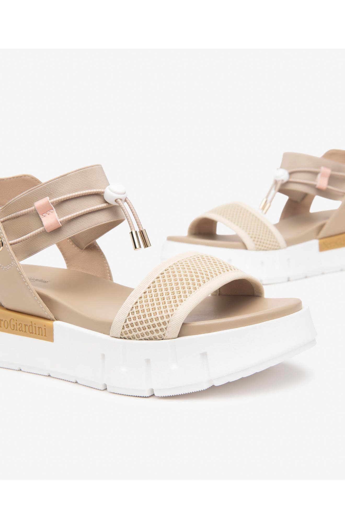 Bungee Flatform Sandal, Alternate, color, LATTE