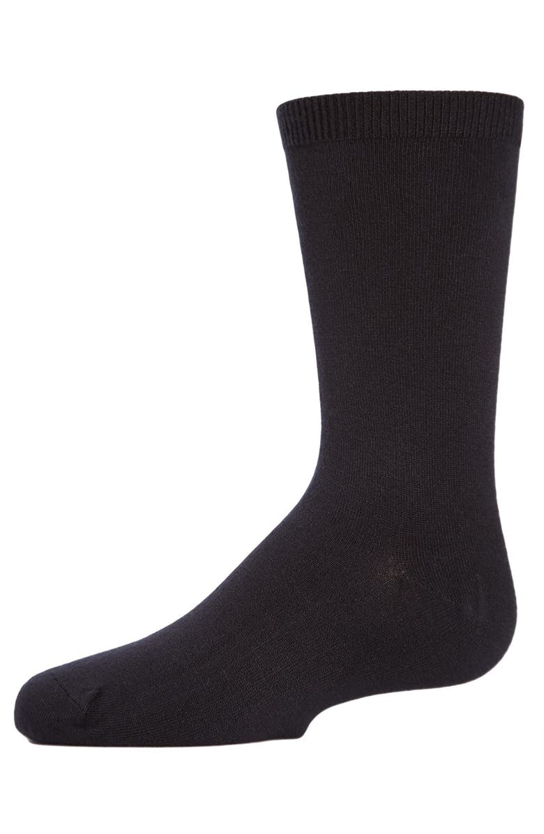 MeMoi Basic Modal Crew Socks, Main, color, Black
