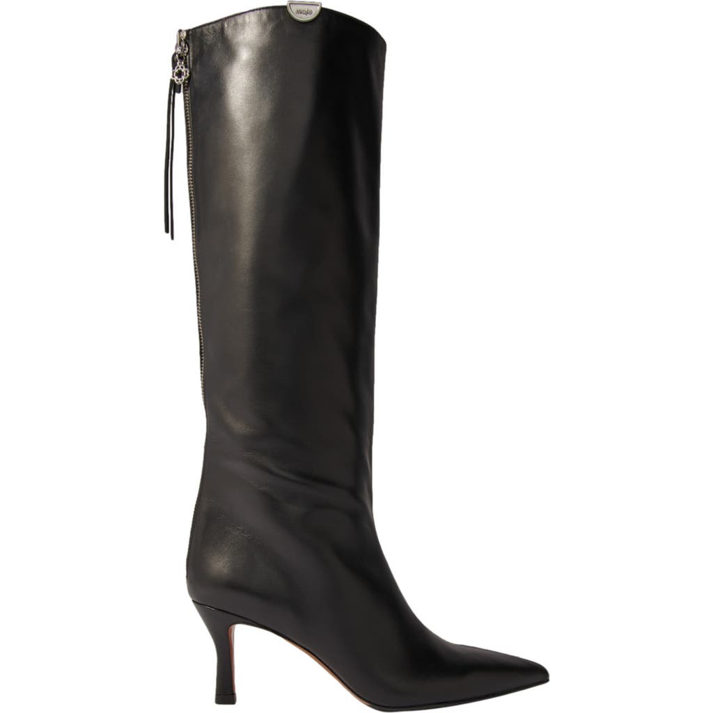 Maje Pointed-toe Leather Boots In Black