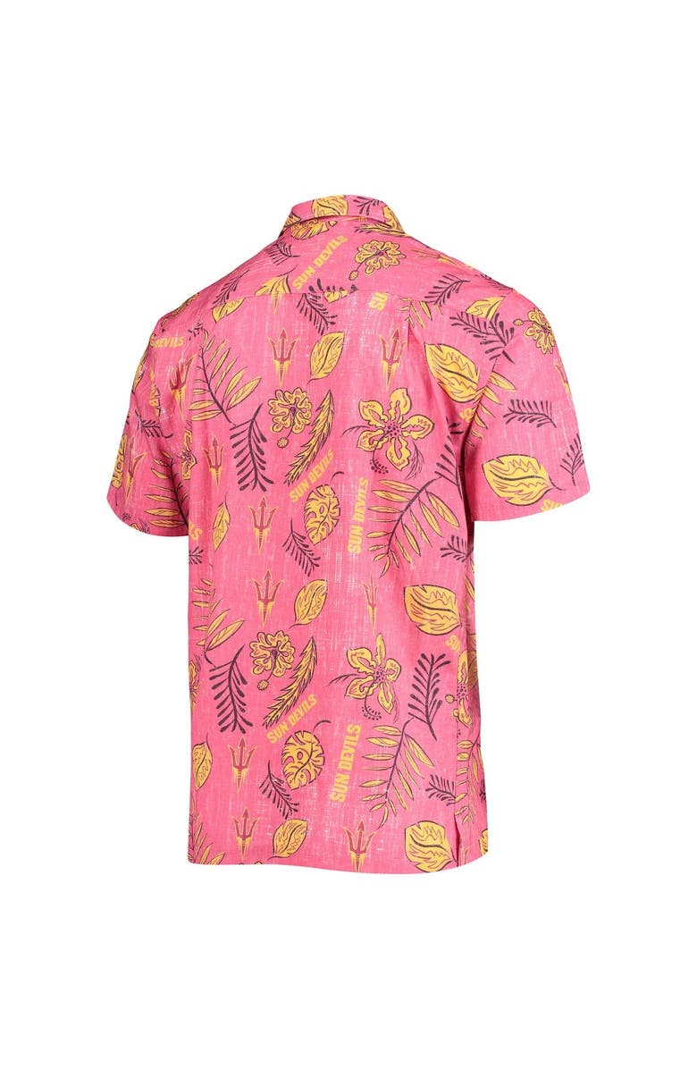 Wes & Willy Men's Wes & Willy Maroon Arizona State Sun Devils Vintage Floral Button-Up Shirt, Alternate, color,
