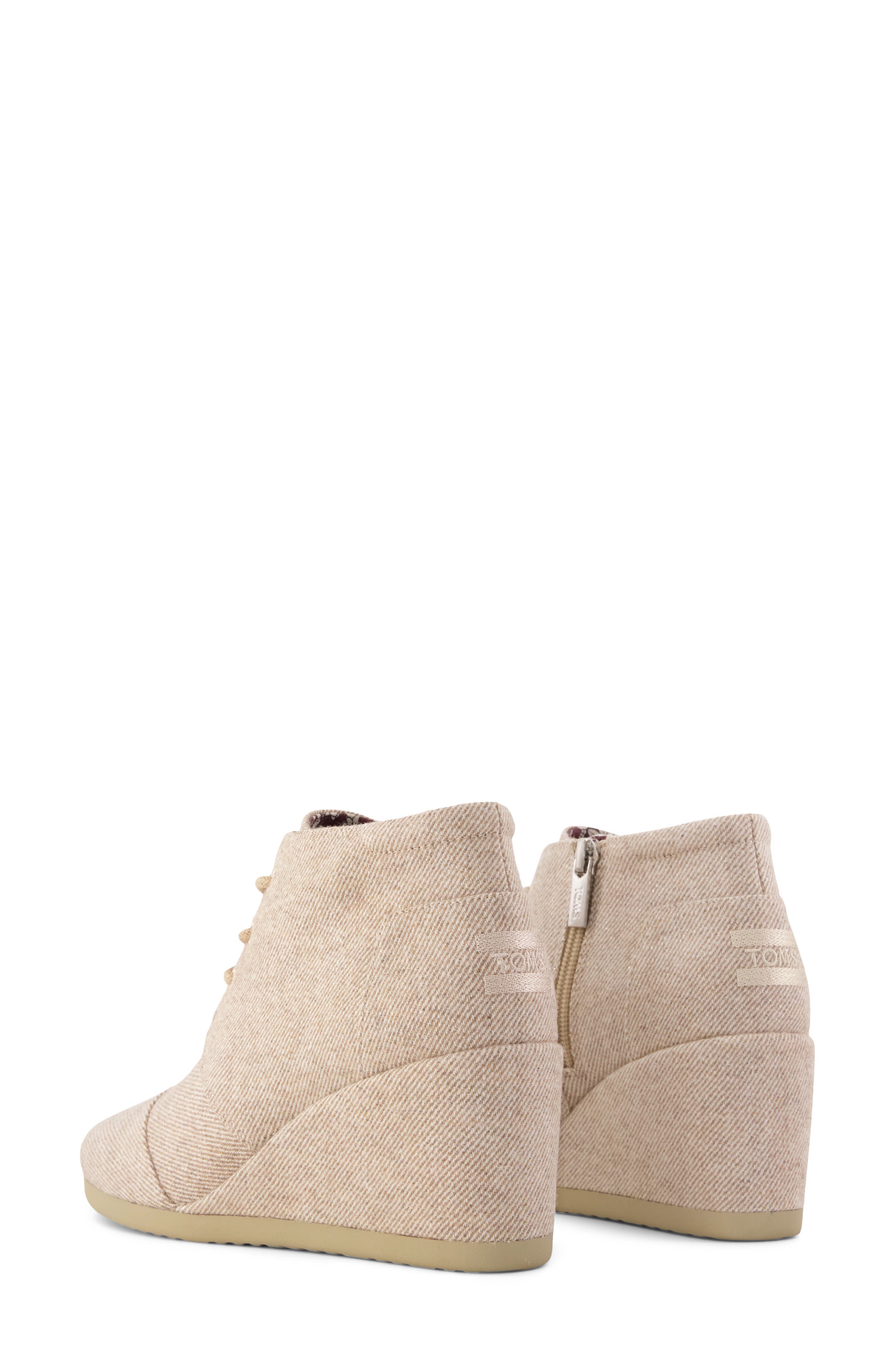 Desert Lace-Up Wedge Bootie, Alternate, color, NATURAL