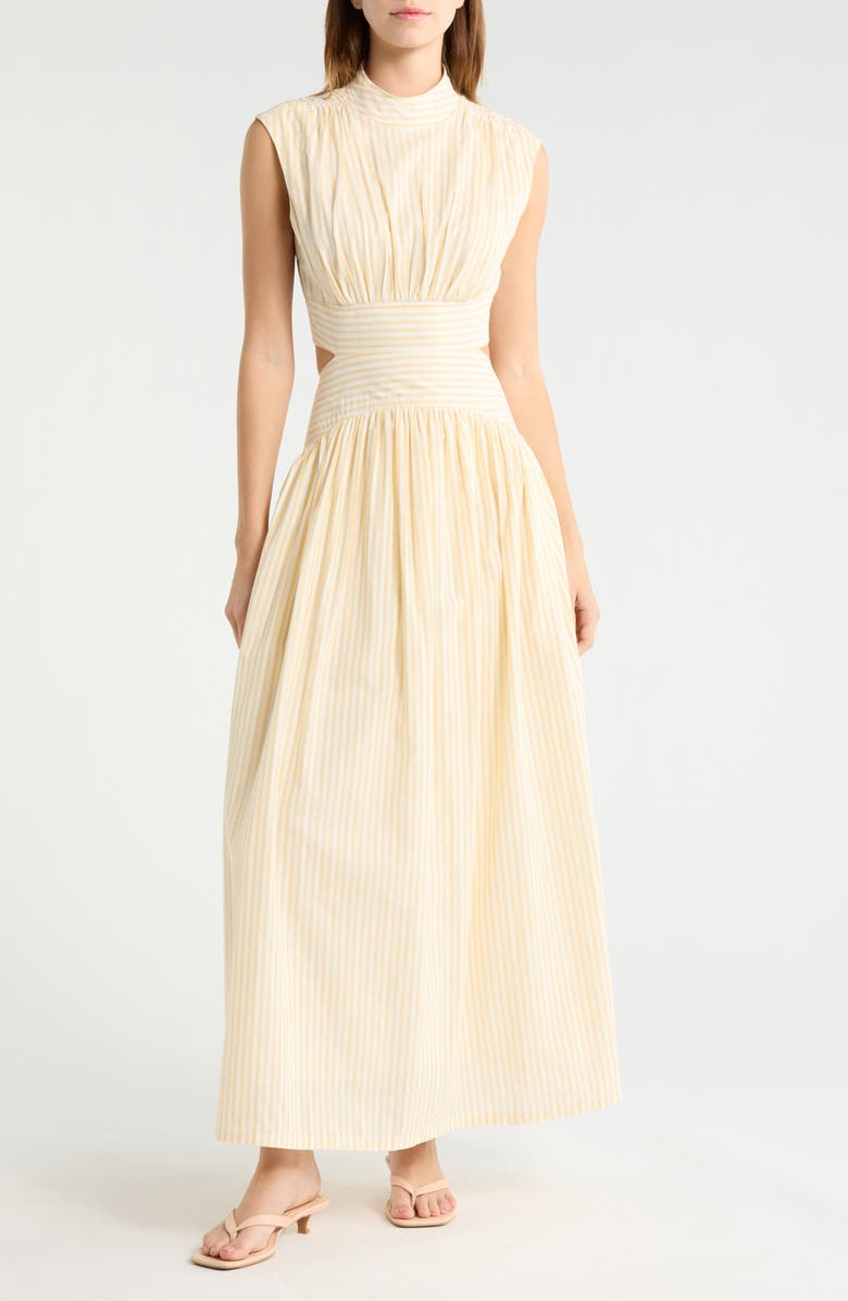 Parker The Julianne Stripe Cotton Maxi Dress, Main, color, Pastel Yellow