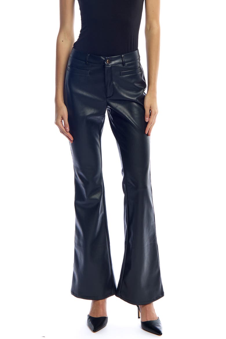 Banks Faux Leather Flare Pan, Main, color, Black