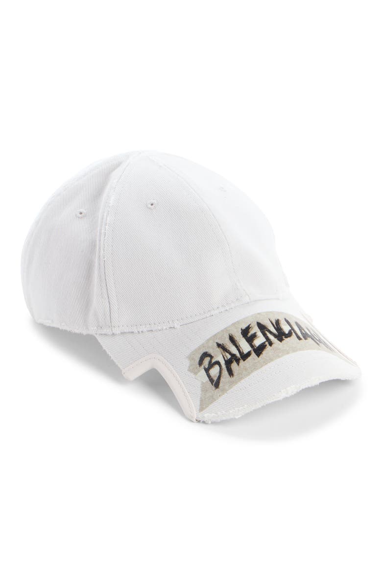 Masking Tape Logo Baseball Cap, Main, color, 9017 DIRTY WHITE