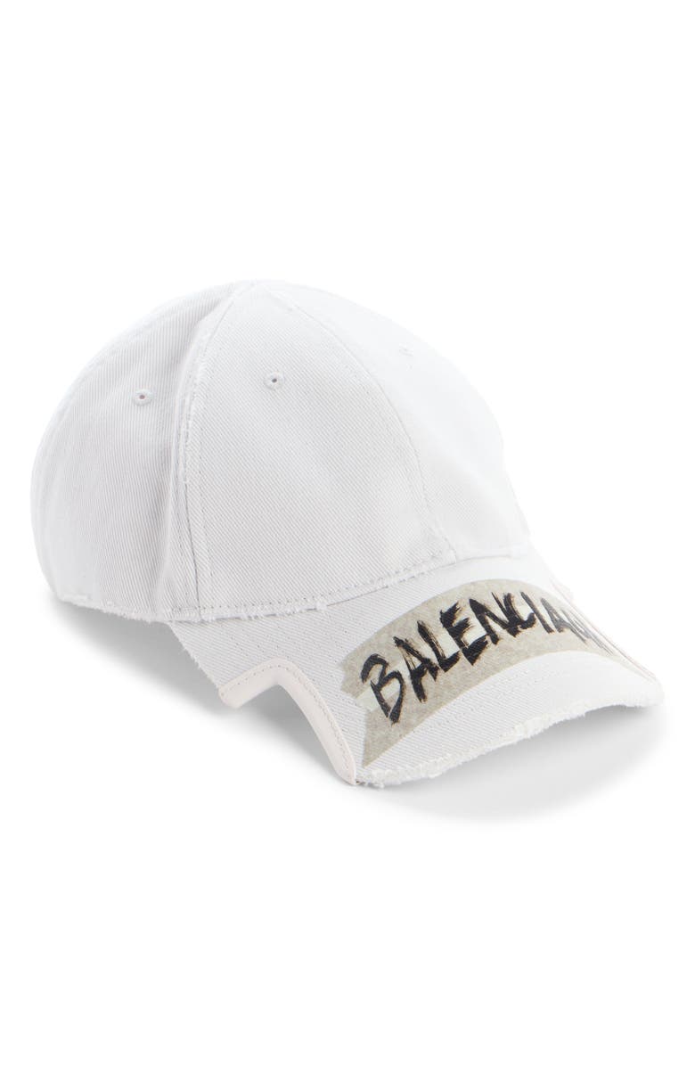 Balenciaga Masking Tape Logo Baseball Cap, Main, color, 9017 Dirty White