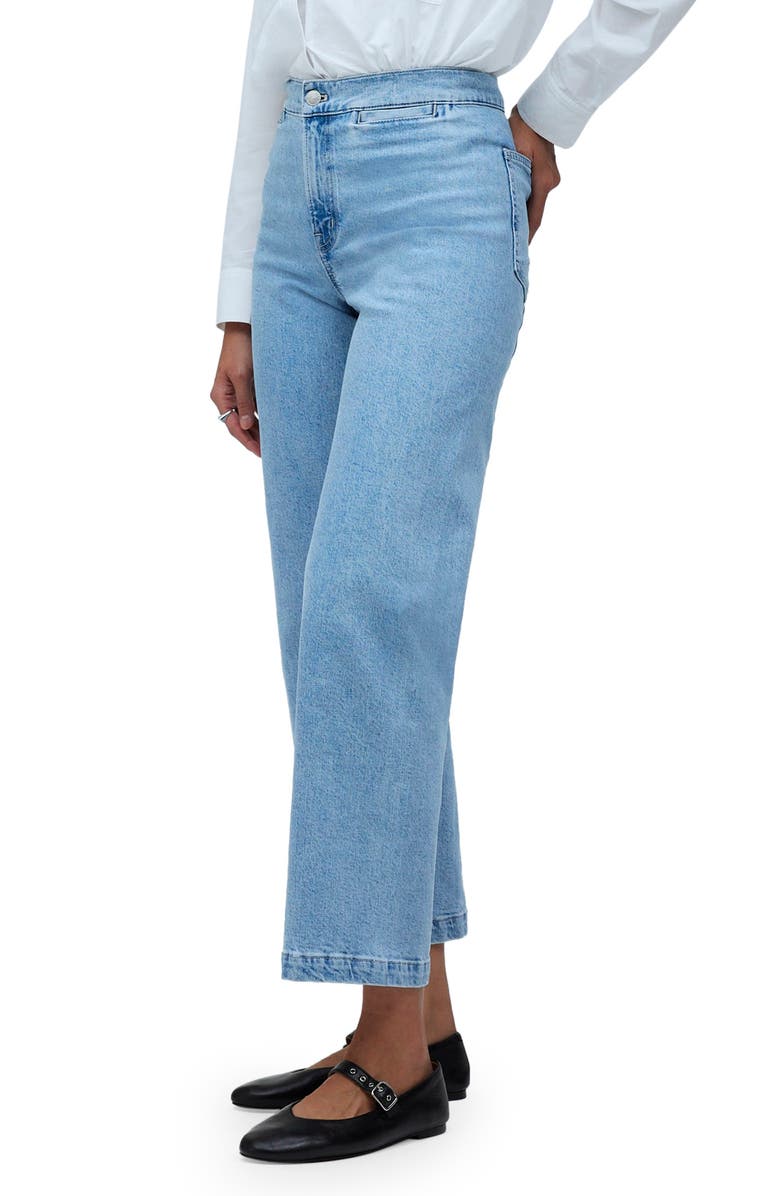 Madewell The Emmett Welt Pocket High Waist Wide Leg Jeans, Alternate, color, Kieran Wash