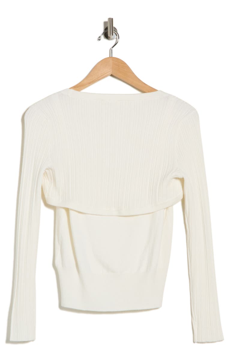 L'AGENCE Nara Tank & Rib Shrug Set, Alternate, color, Ivory/ Gold