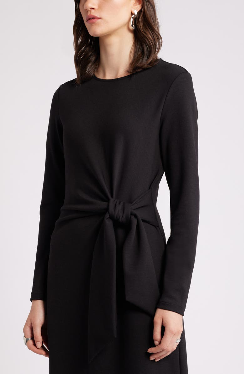 Nordstrom Tie Waist Long Sleeve Knit Midi Dress, Alternate, color,