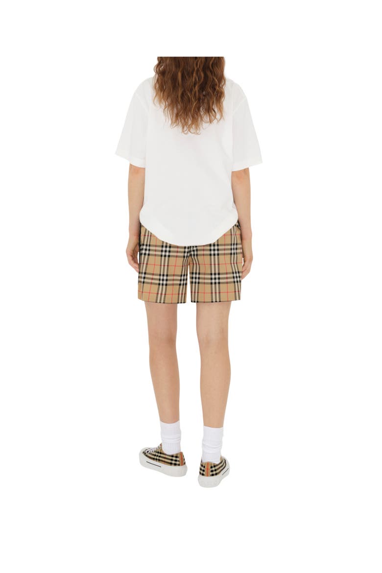 Check Cotton Shorts, Alternate, color, Archive beige