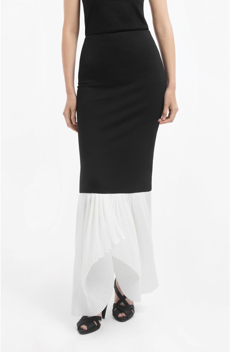 CO Peplum Skirt in Jersey, Main, color, Black & White