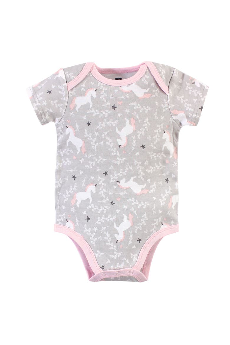 Triple Pack of Soft Cotton Bodysuits, Alternate, color, Whimsical Unicorn