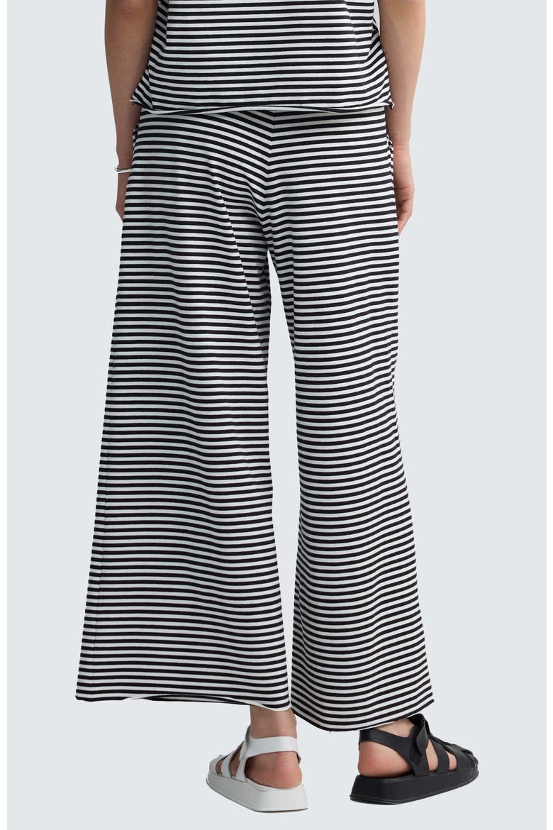 Kaelith Striped Jersey Wide-Leg Pants, Alternate, color, Black Strip